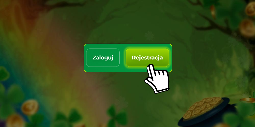 Przycisk rejestracji na stronie kasyna.
