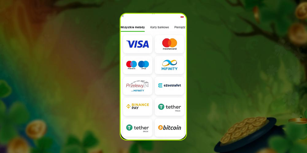 Wybierz dostępną metodę płatności.