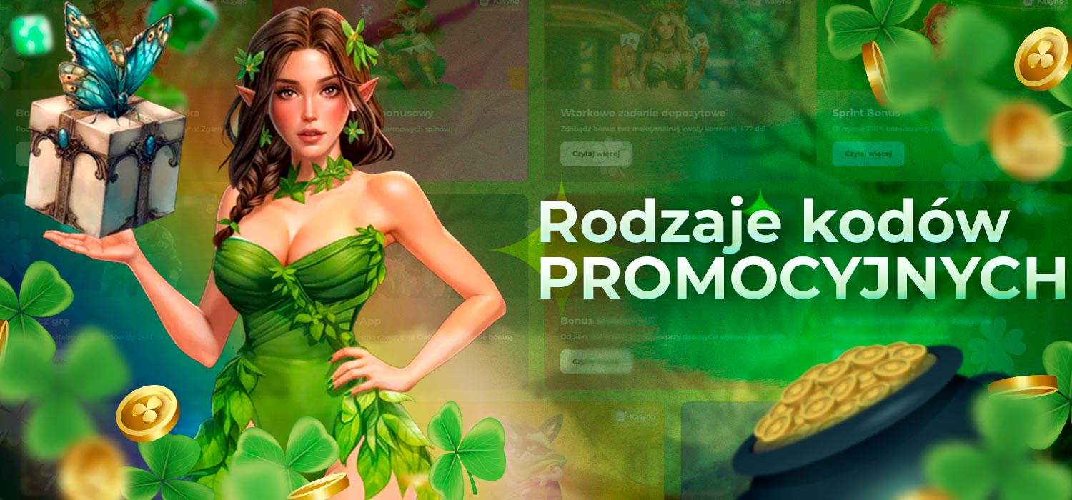 Rodzaje kodów promocyjnych dostępnych na stronie kasyna dla graczy.